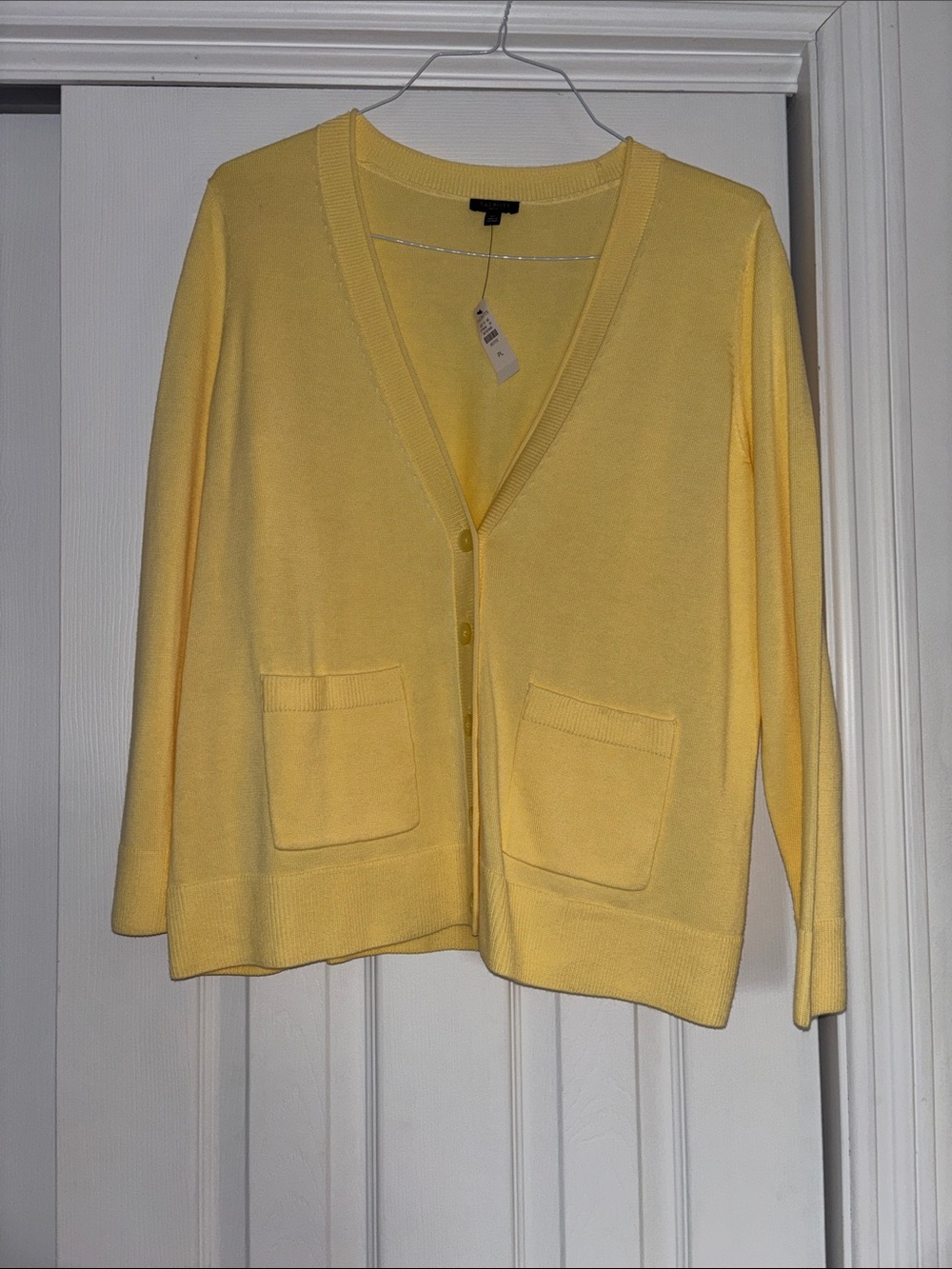 Talbots Petite Pale Yellow Crewneck Sweater Sz PL
